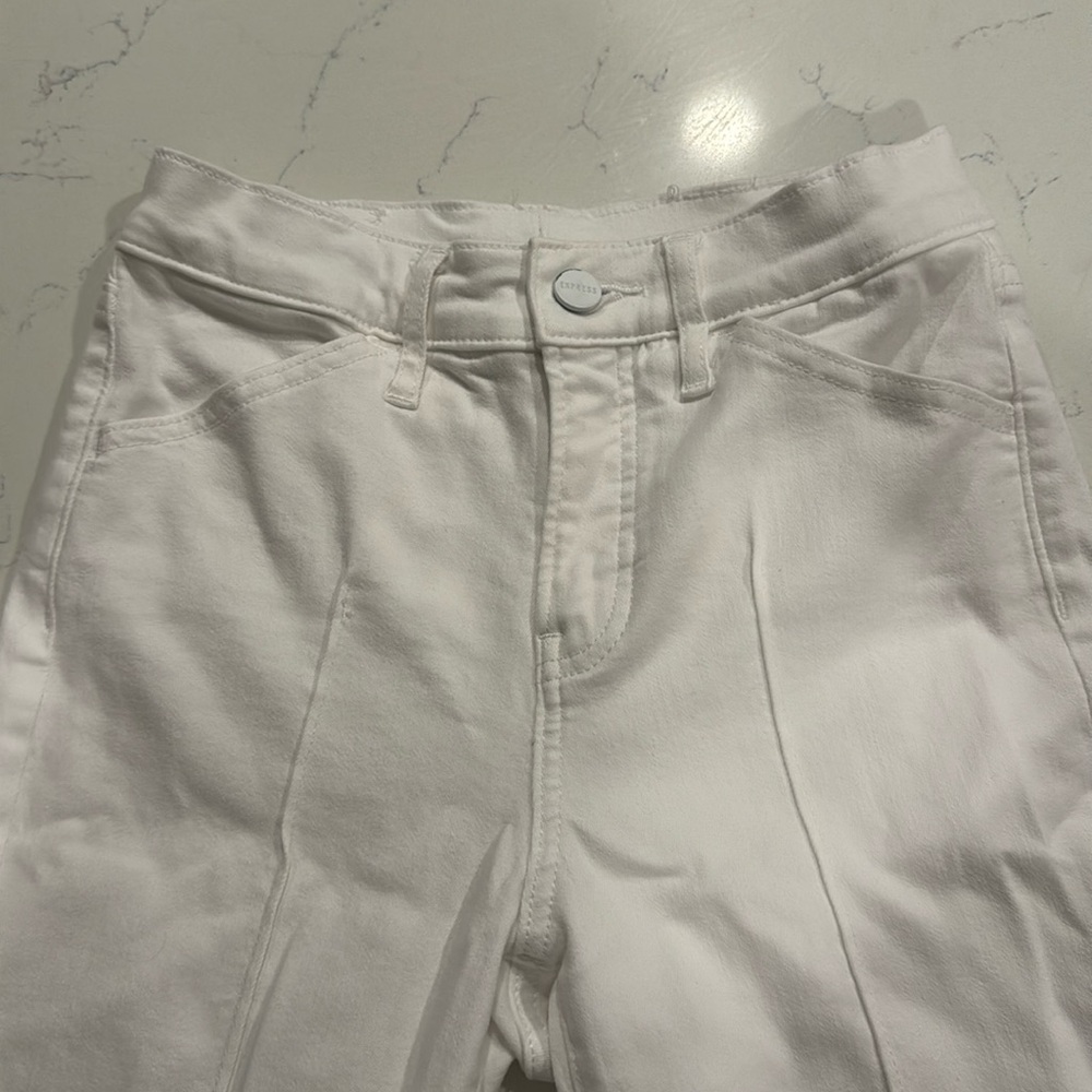 Express Skyscraper Midrise White Split Hem - image 1